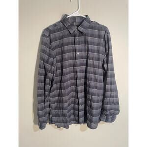 John Varvatos Shirt Mens Medium Blue Gray‎ Button Up Long Sleeve